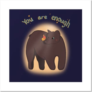 You are enough (Dark Version) - Bear Spirit Guide Posters and Art